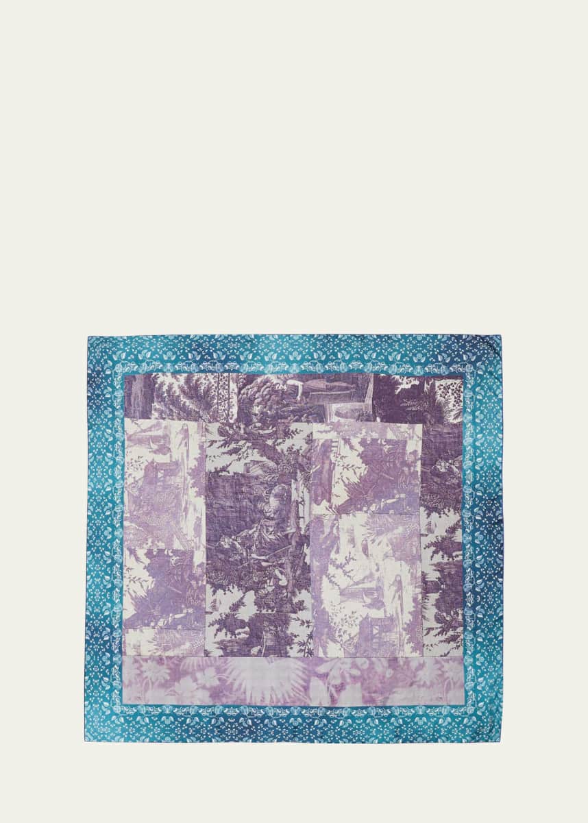 Pierre-Louis Mascia Multi-Color Floral Silk Square Scarf