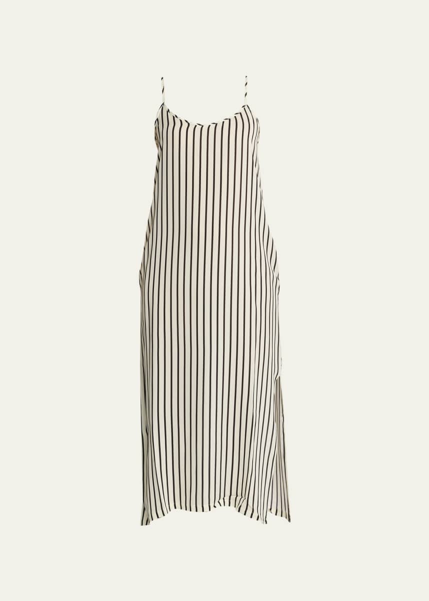 CASABLANCA Ombre Monogram Silk Jacquard Midi Slip Dress - Bergdorf Goodman