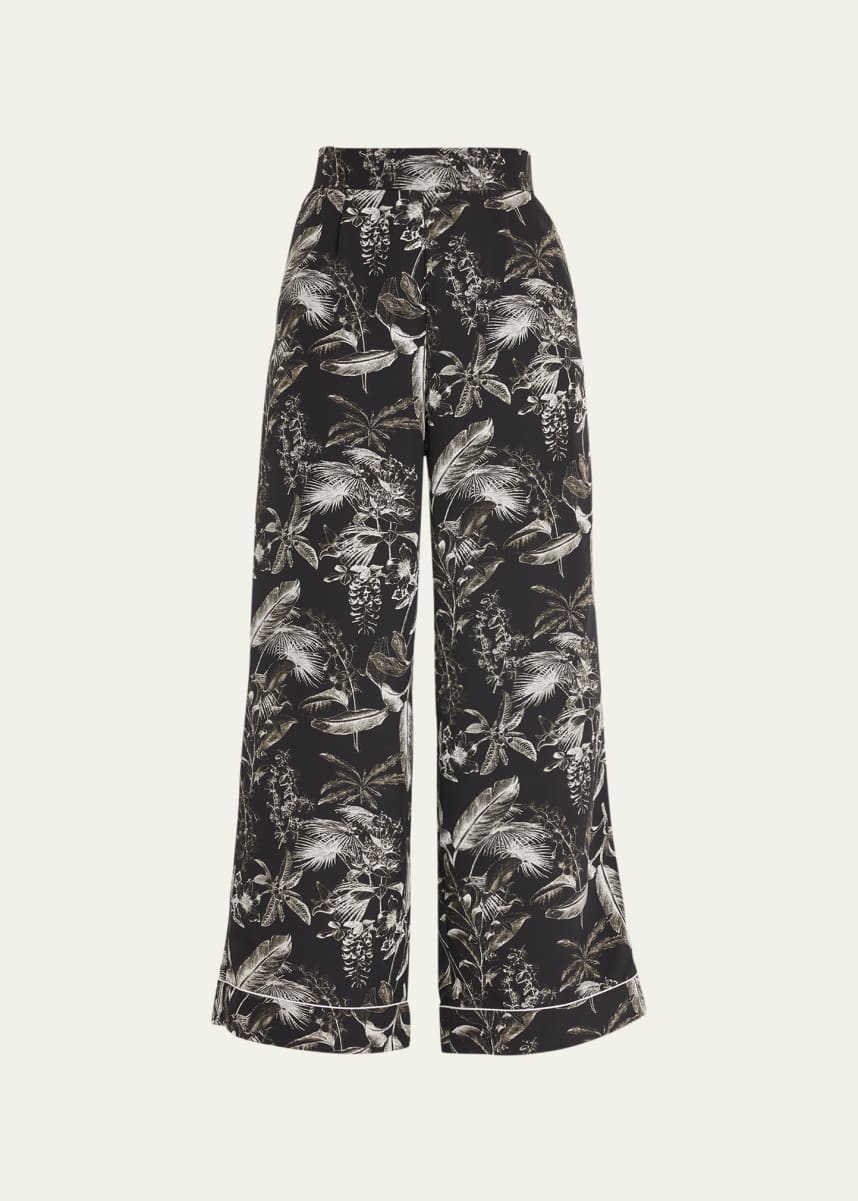 Thebe Magugu Porcelain Floral Print Flare Pajama Trousers