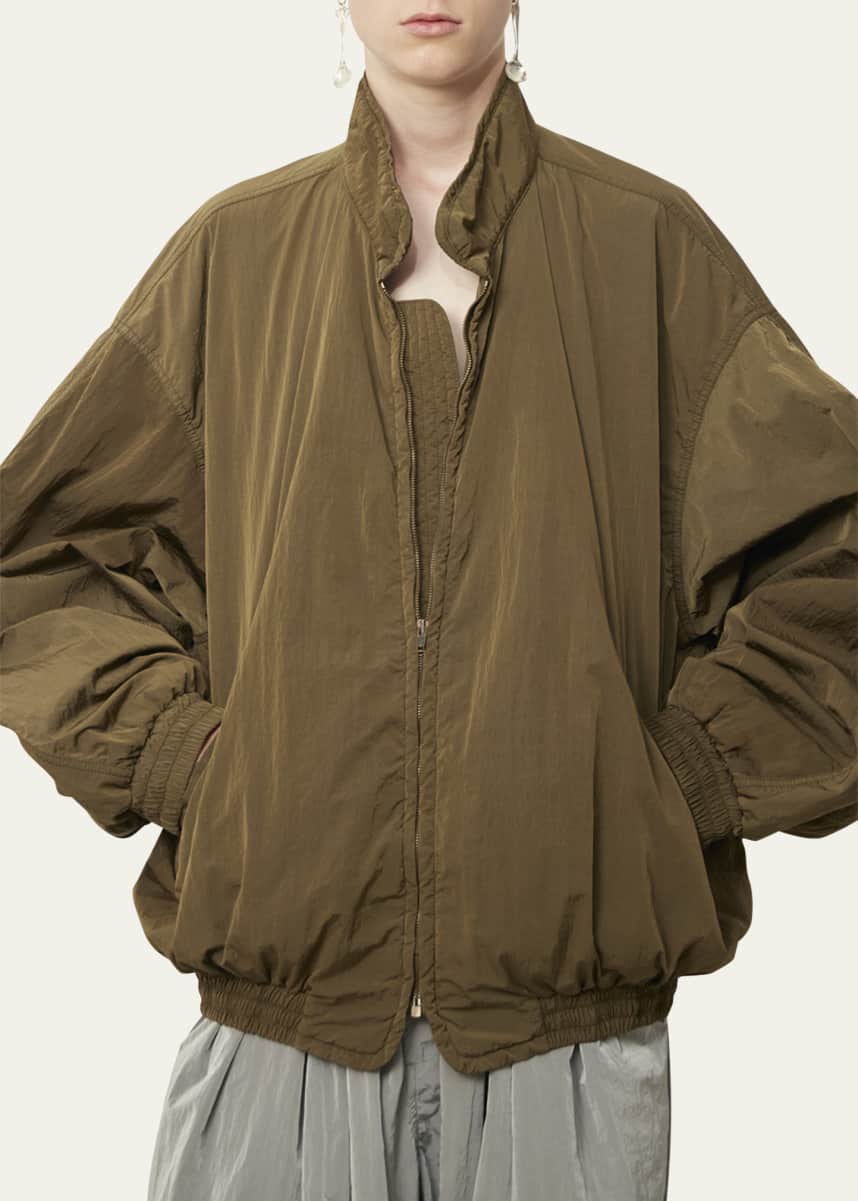 HED MAYNER Men's Oversized Nylon Bomber Jacket