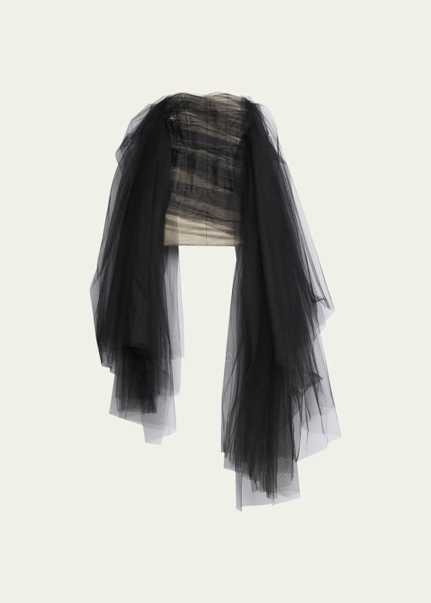 Junya Watanabe Dramatic Tulle Overlay Mini Dress