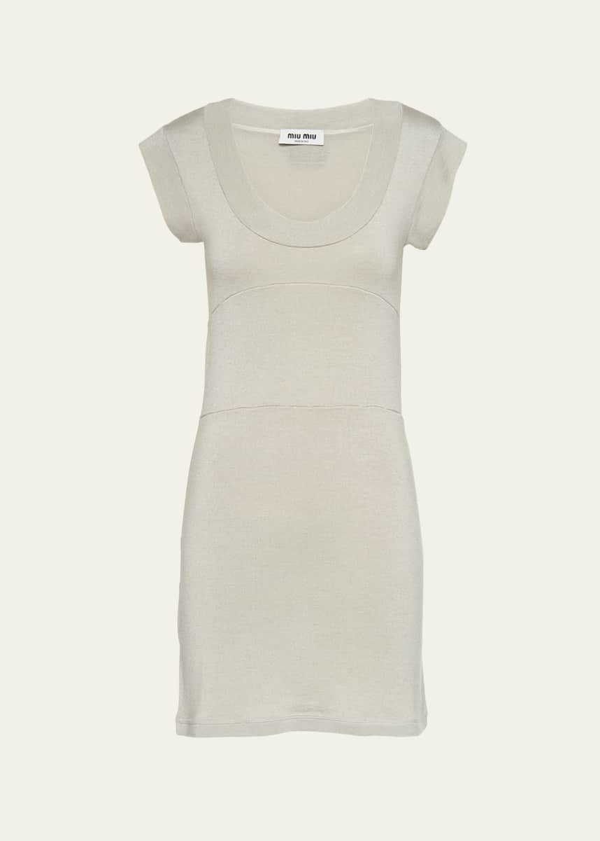 Miu Miu Scoop-Neck Cashmere Mini Dress