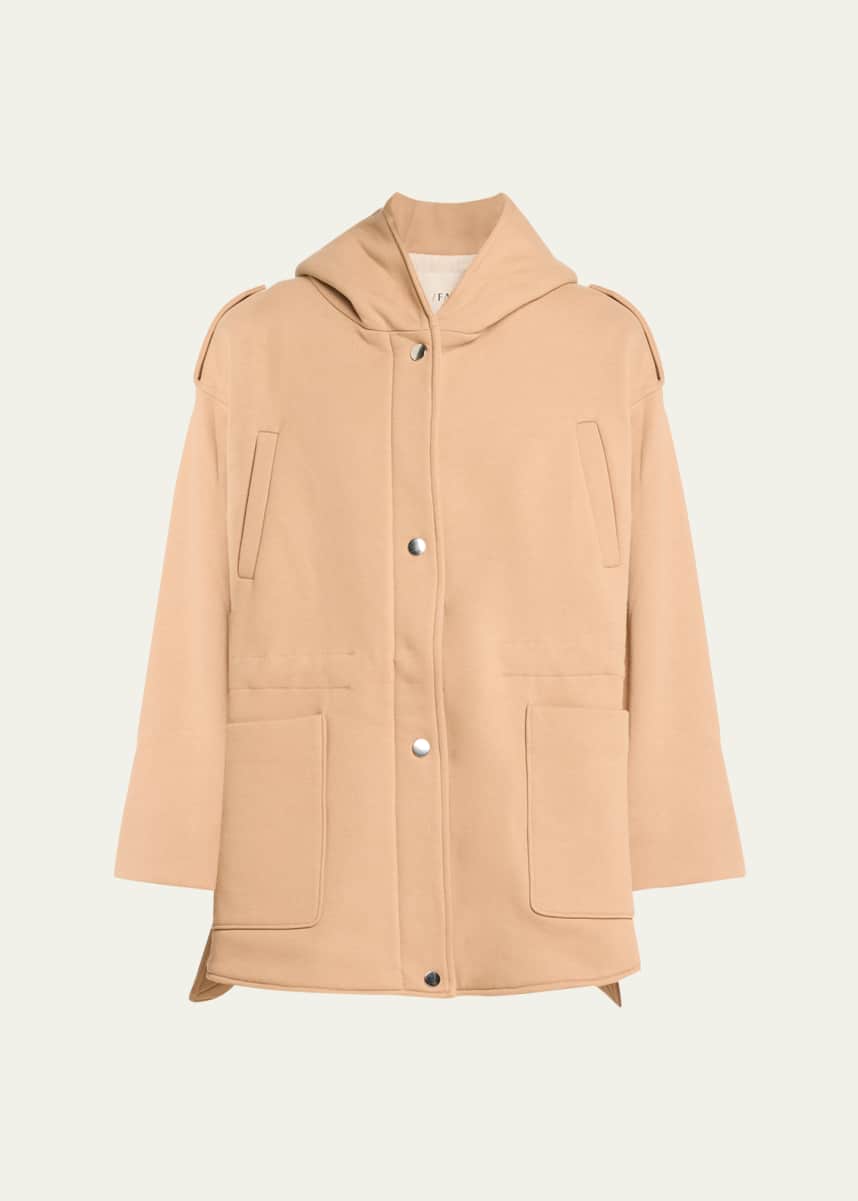 FAZ Ruby Hooded Top Coat with Drawcord Waist