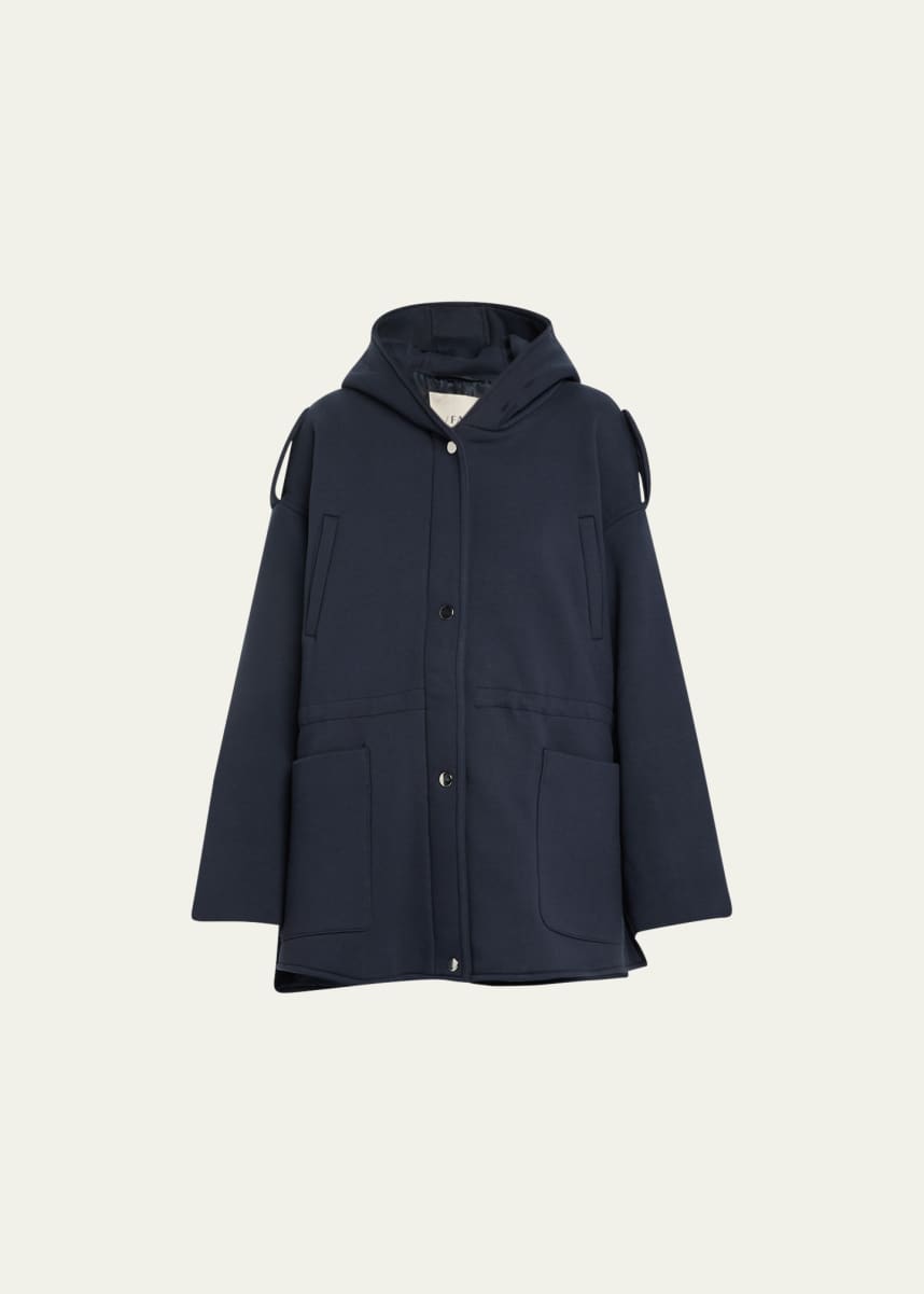 FAZ Ruby Hooded Top Coat with Drawcord Waist