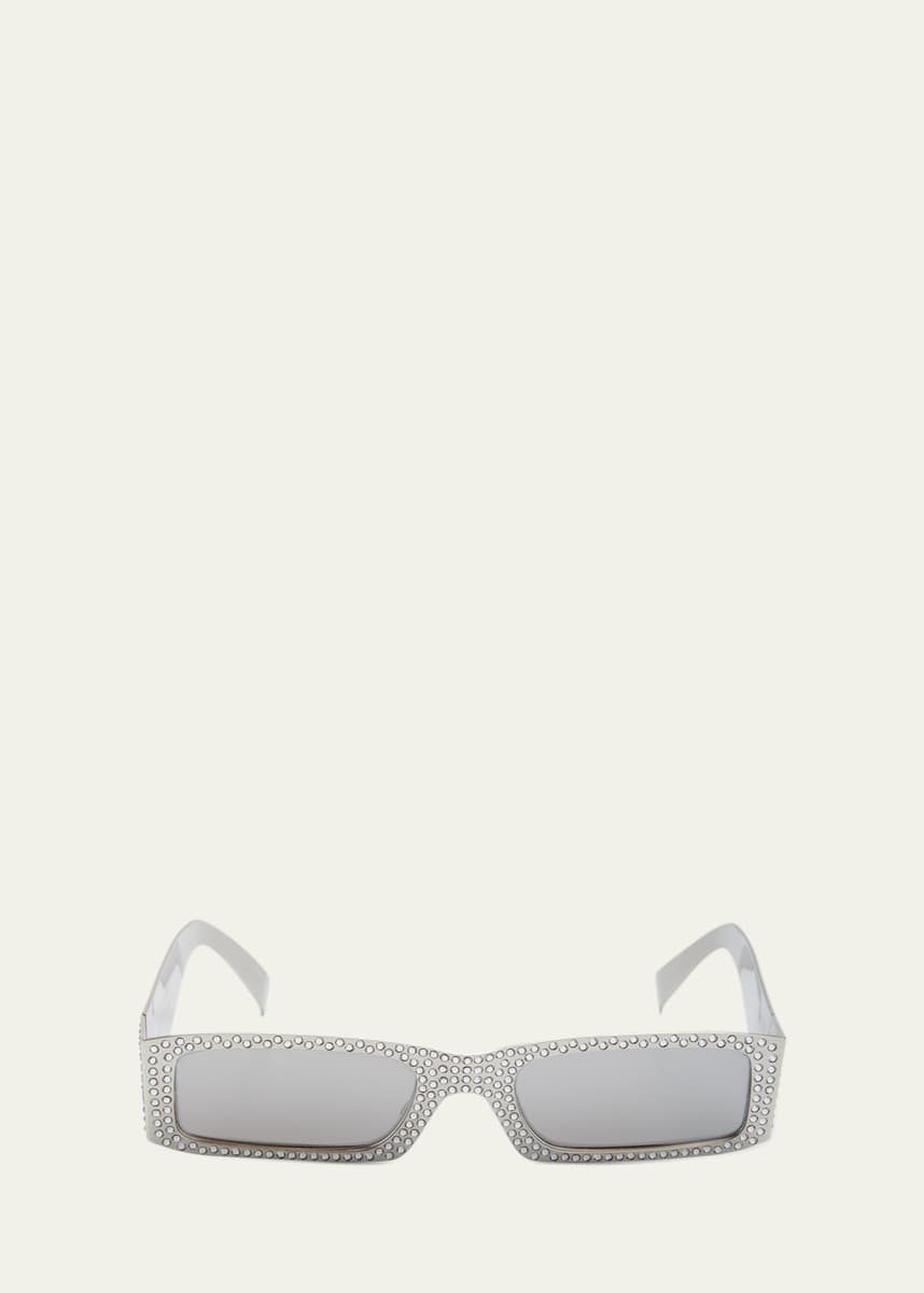 Dolce&Gabbana Crystal Metal Ally Rectangle Sunglasses