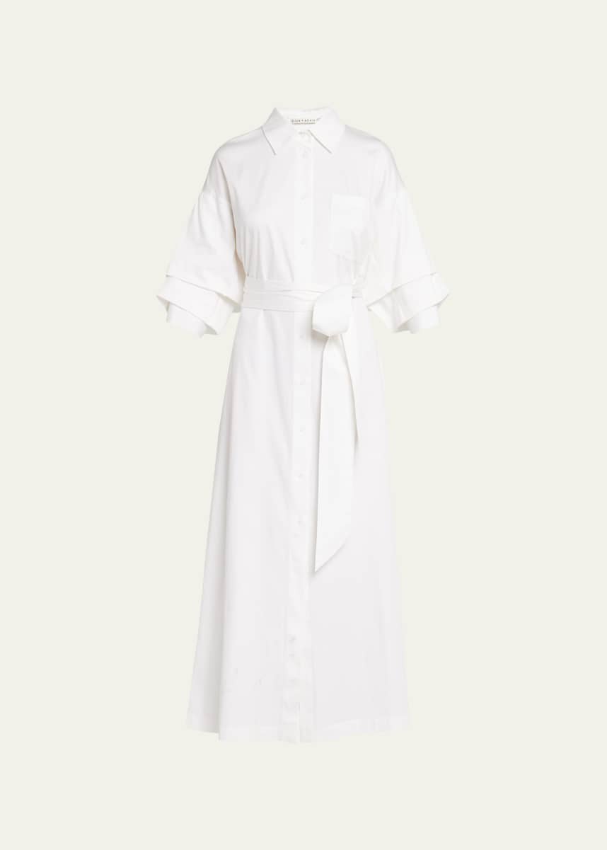 Alice + Olivia Tanika Button-Front Maxi Shirtdress