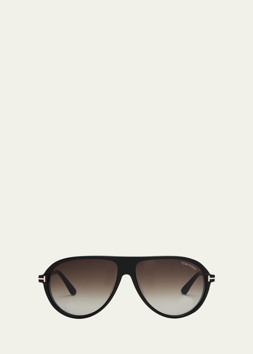 TOM FORD Men's Marcus T-Logo Oval Sunglasses