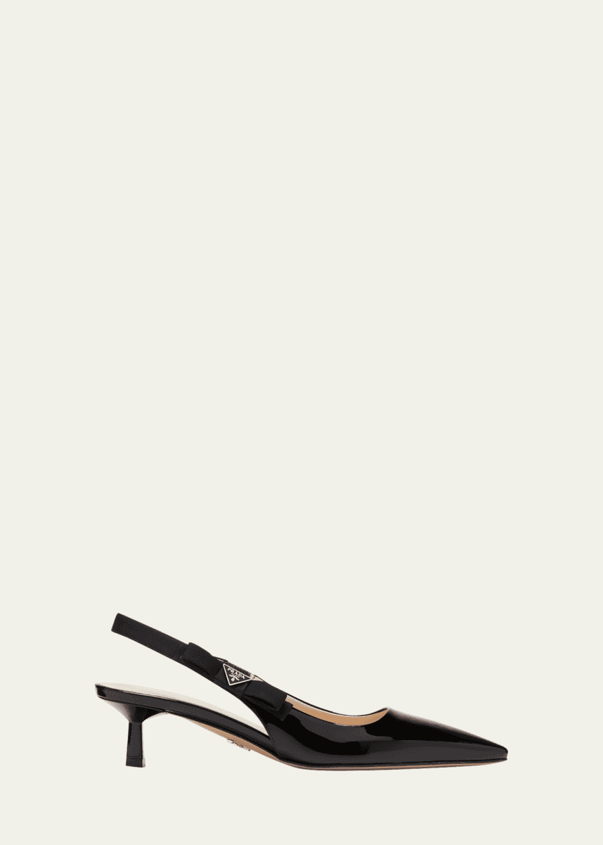 Prada Patent Bow Slingback Pumps