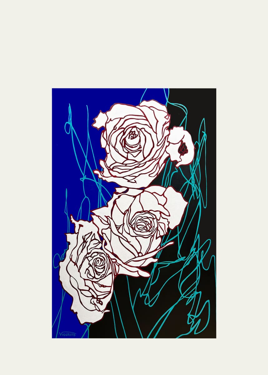 Contemporary Art Projects USA "White Roses" Original Painting
