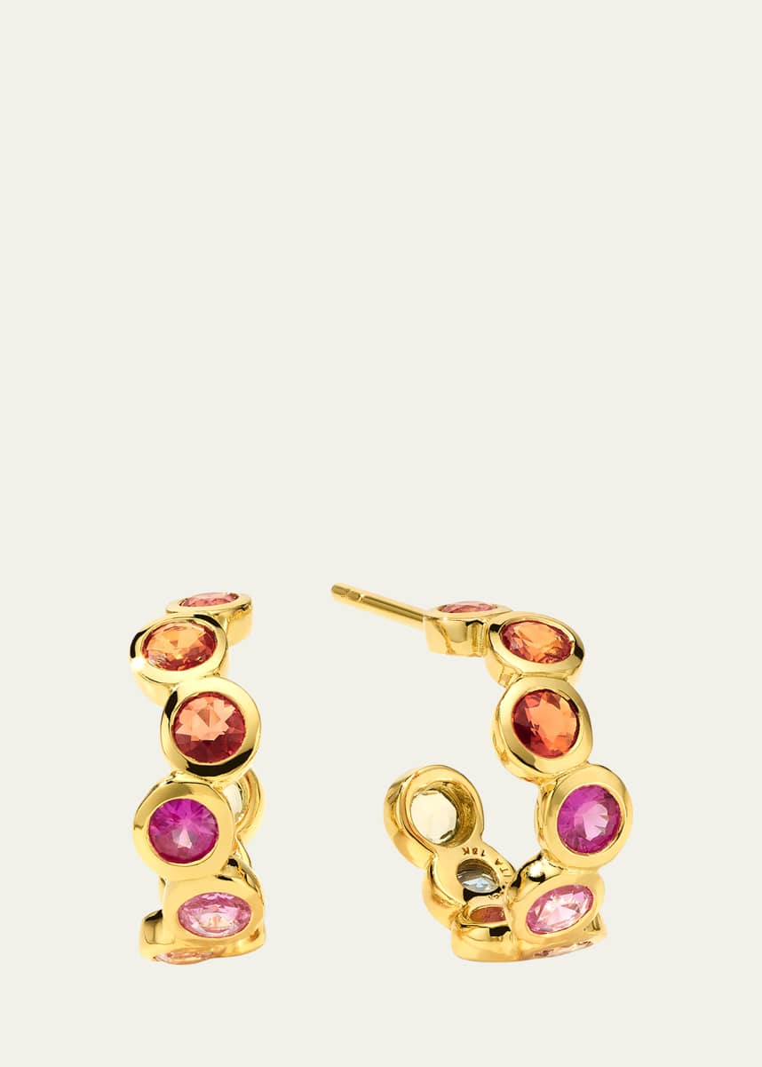 Ippolita 18K Starlet Huggie Earrings with Rainbow Sapphires