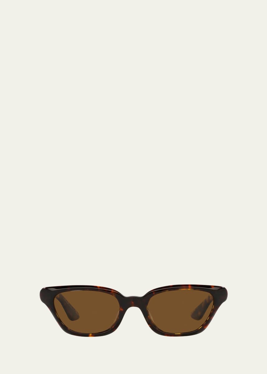 KHAITE x Oliver Peoples 1983C Tortoise Acetate & Crystal Cat-Eye Sunglasses