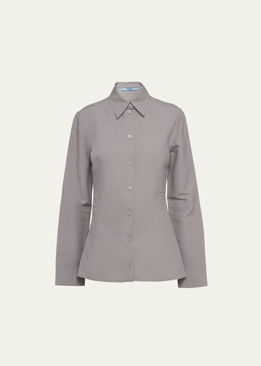 Prada Slim Button-Down Paper Shirt