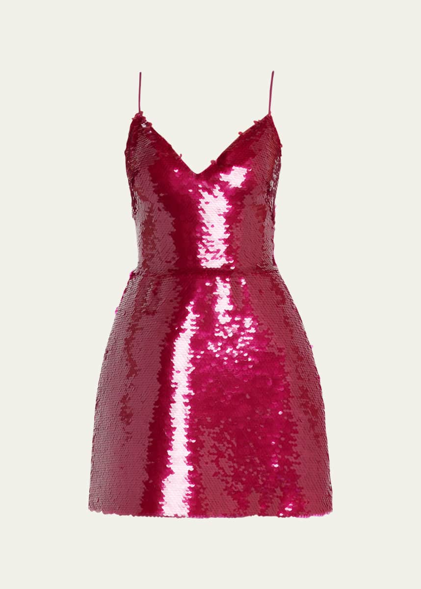 Brandon Maxwell Satin Bustier Column Gown in Electric Pink