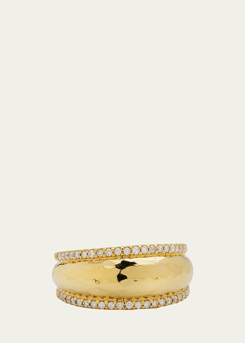 Ippolita 18k Classico Thin Goddess Hammered Ring, Size 7