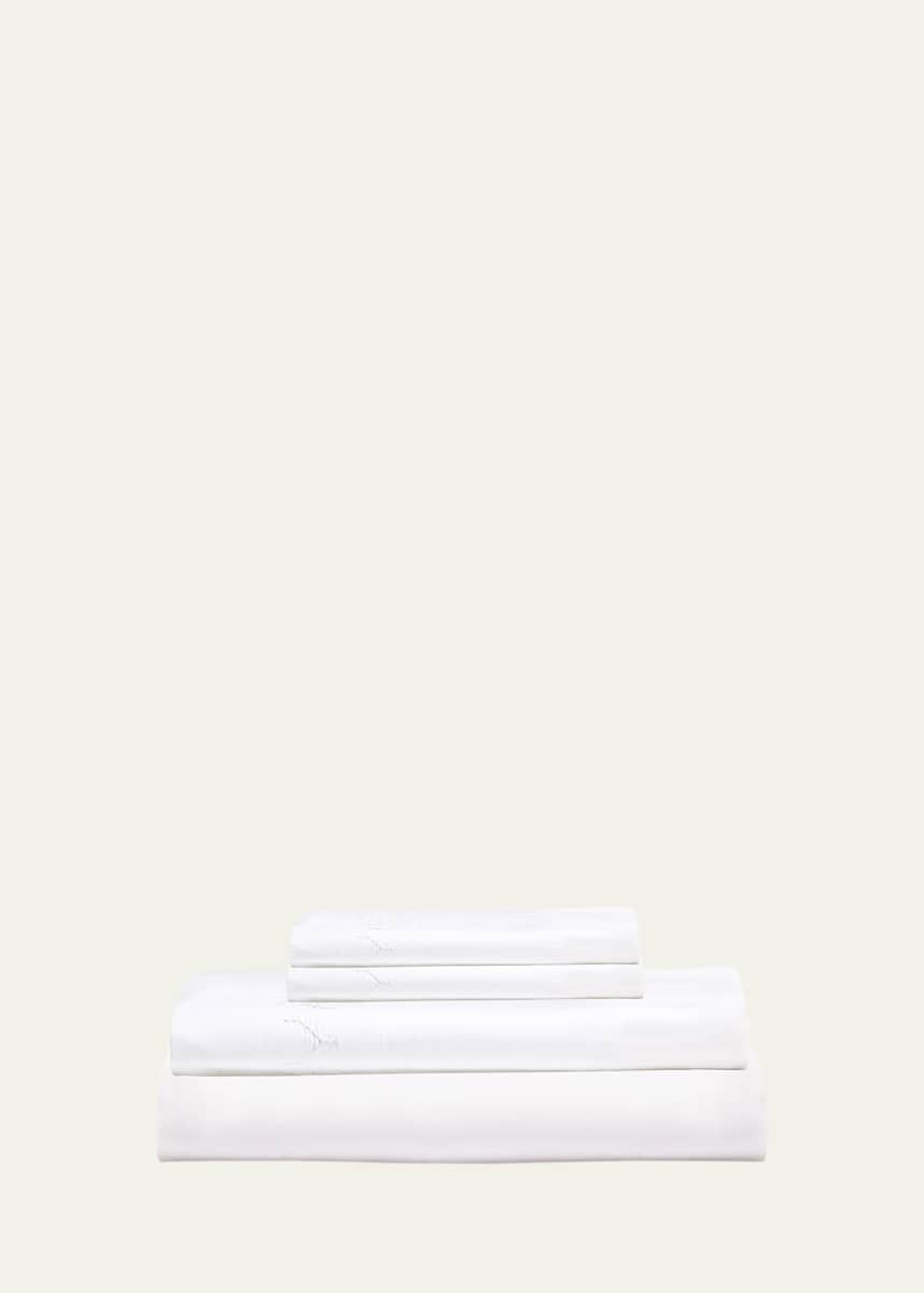 John Robshaw Stitched White Queen Sheet Set
