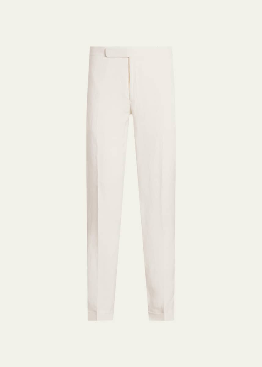 Ralph Lauren Purple Label Men's Gregory Hand-Tailored Silk-Linen Trouser
