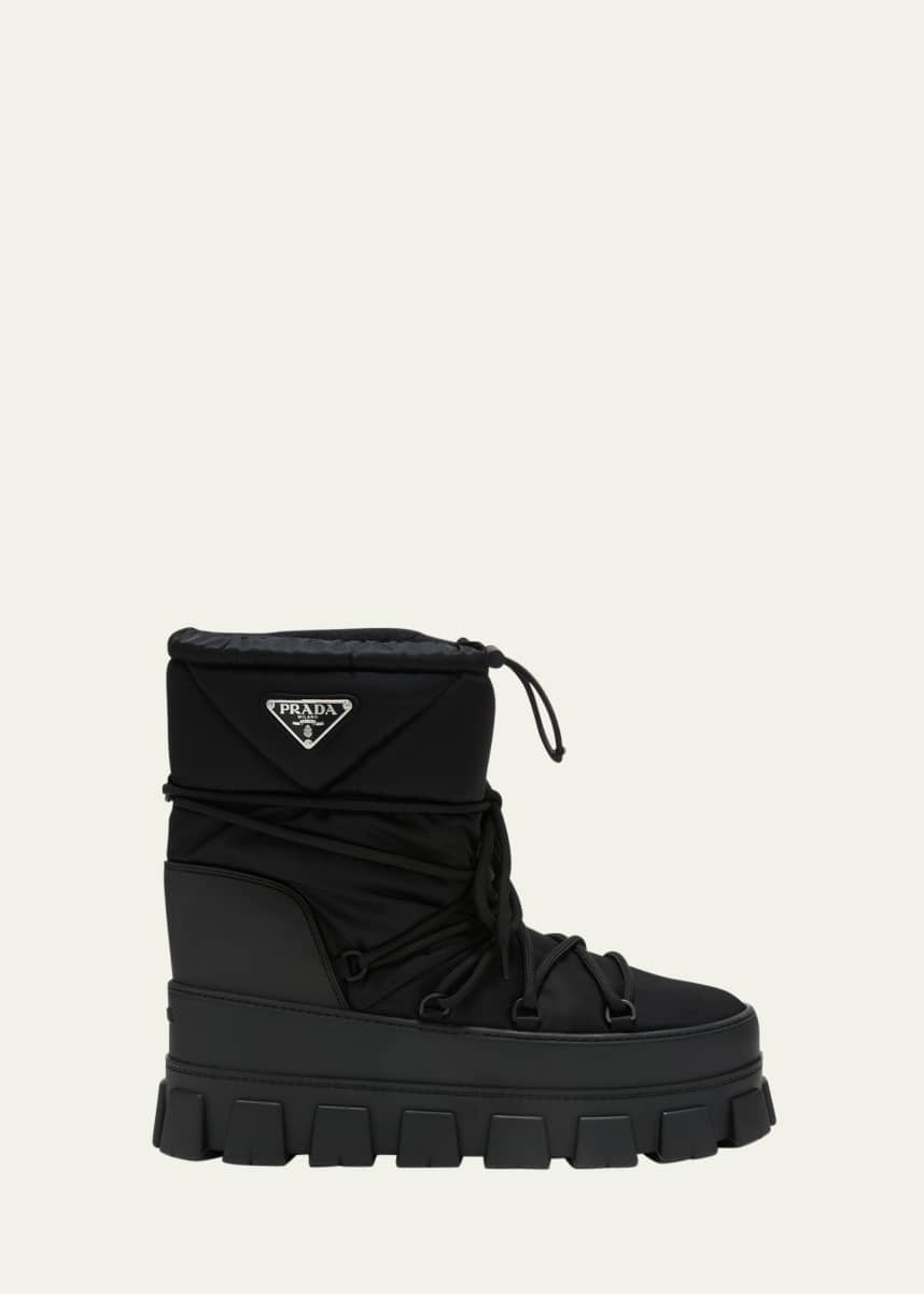 Prada Men's Nylon Gabardine Apres Ski Boots