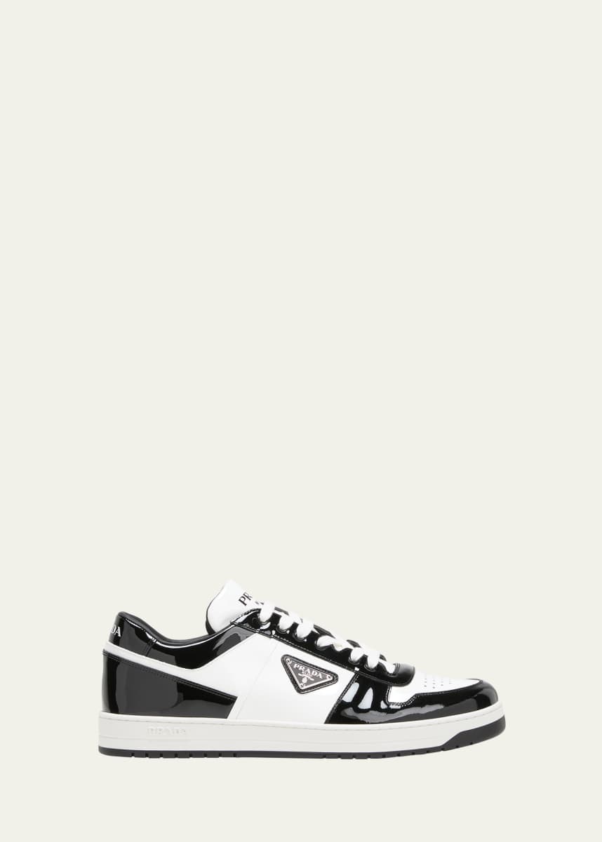 Prada Men's Downtown Patent Leather Low-Top Sneakers
