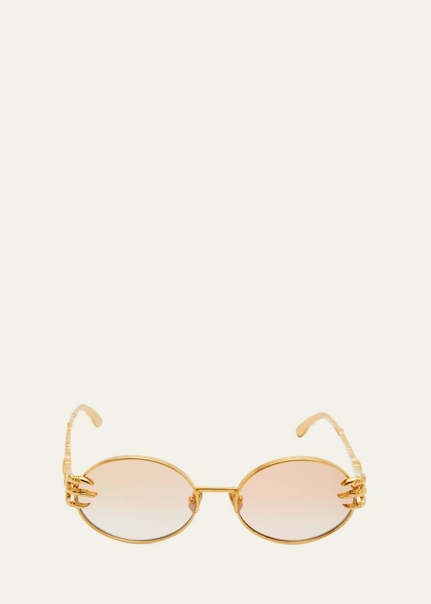 Anna-Karin Karlsson Claw Adventure Gold-Plated Titanium Oval Sunglasses