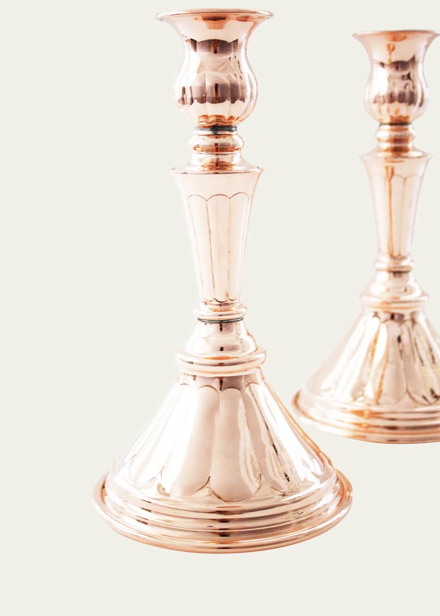 Coppermill Kitchen Vintage Inspired Copper Candlesticks Pair