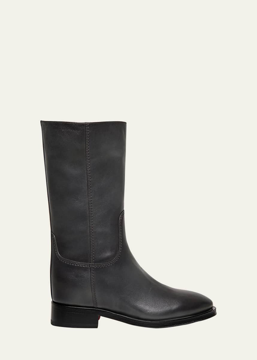 Santoni Fleeces Leather Mid Boots