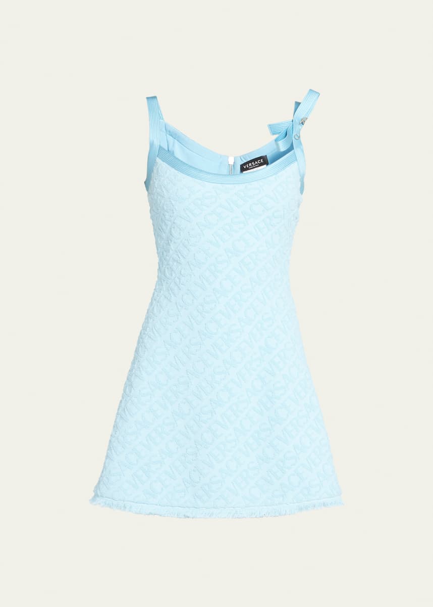 Versace x Dua Lipa Jacquard Sponge Mini Dress with Embossed Logo