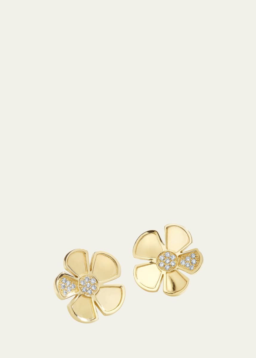 L. Klein 18k Gold Alessia Diamond Stud Earrings