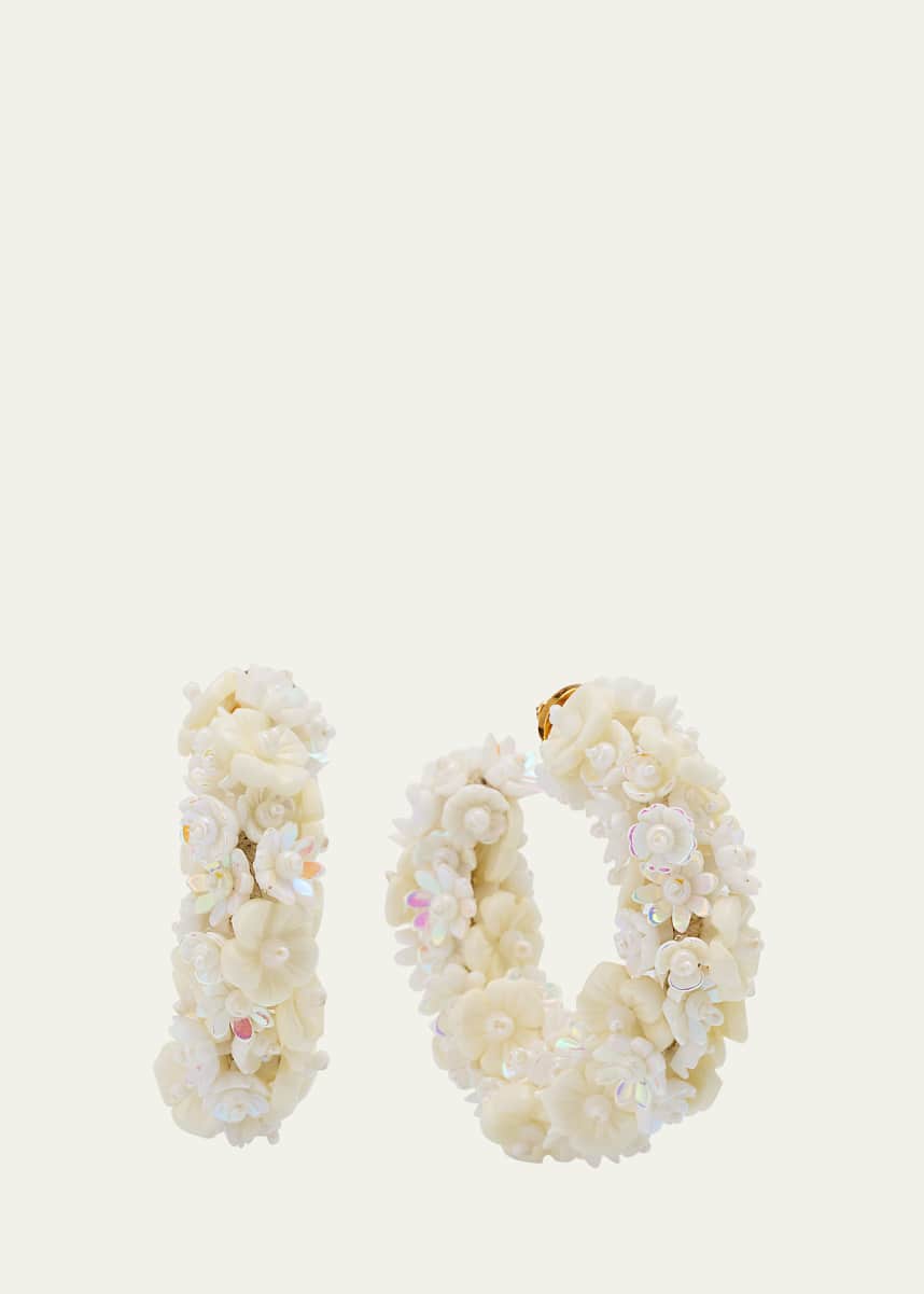 Oscar de la Renta Baby Flower Hoop Earrings