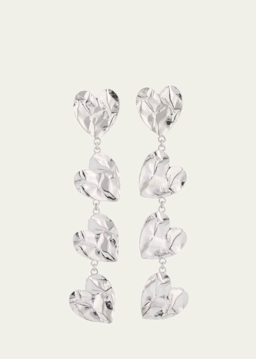Oscar de la Renta Crushed Heart Funky Earrings