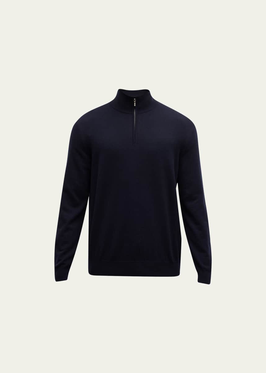 Loro Piana Men's Mezzocollo Baby Cashmere Quarter-Zip Sweater