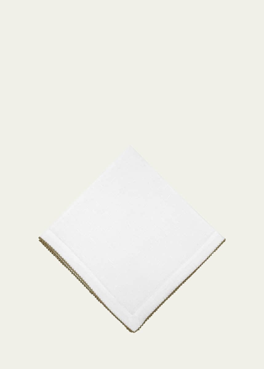Tina Chen Designs Picot Edge White & Green Napkin
