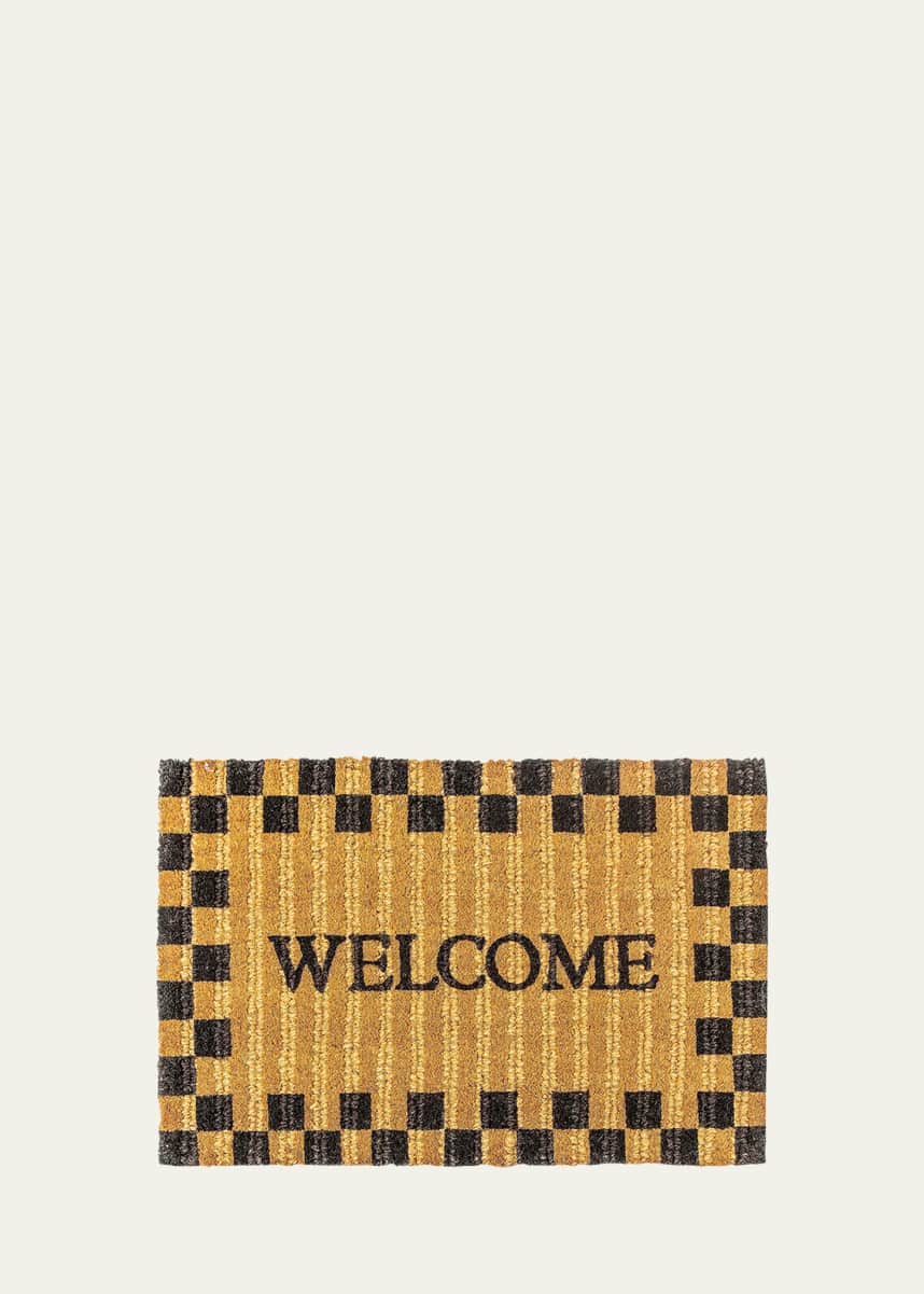 MacKenzie-Childs Welcome Checked Entrance Mat, 2x3