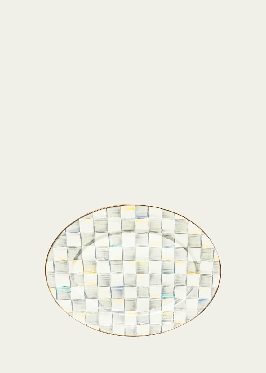 MacKenzie-Childs Sterling Check Enamel Oval Platter, Medium