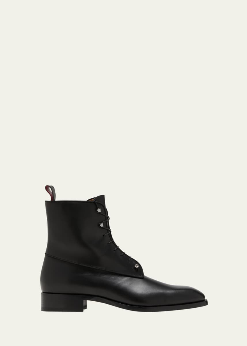 Christian Louboutin Men's Chambeliboot Leather Lace-Up Ankle Boots