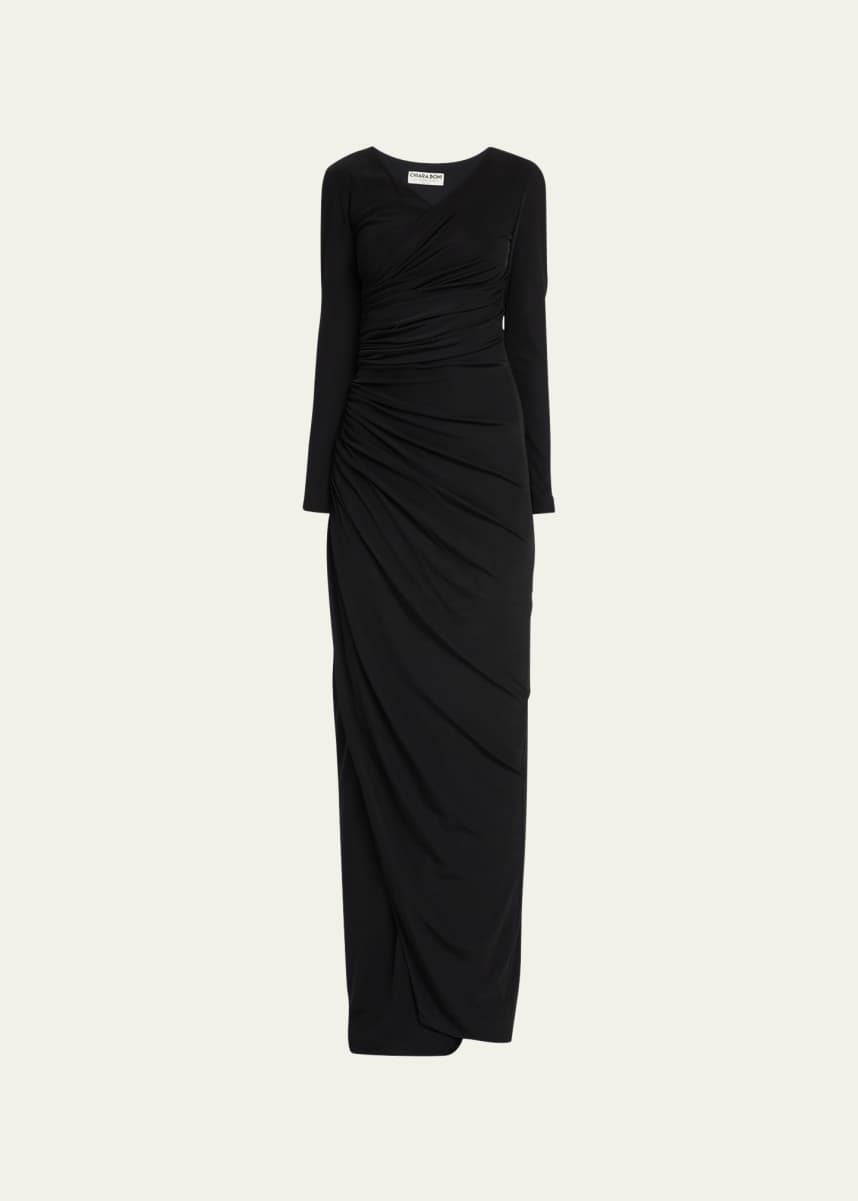 Chiara Boni La Petite Robe Bello Ruched Jersey Column Gown
