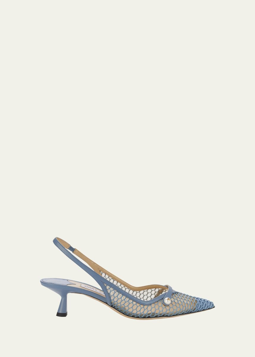 Jimmy Choo Amita Net Slingback Ballerina Pumps