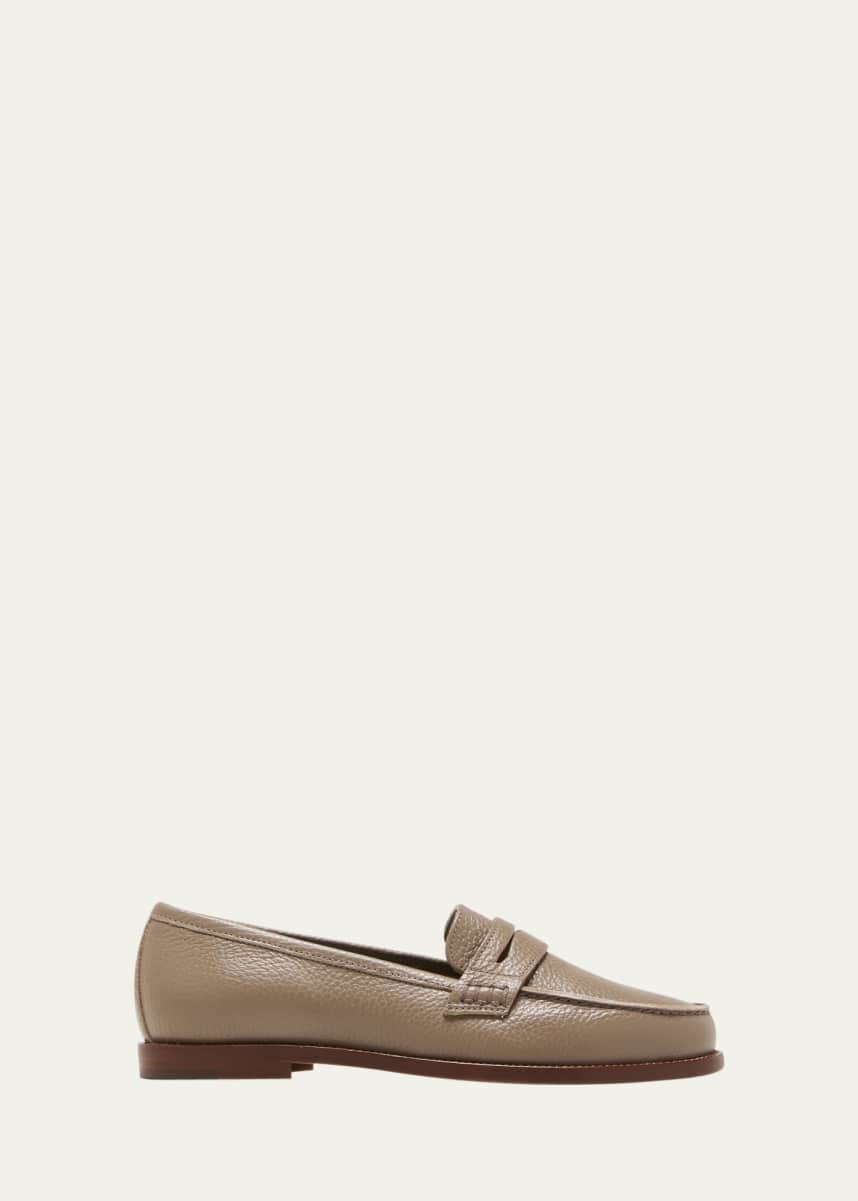 Manolo Blahnik Perrita Leather Penny Loafers