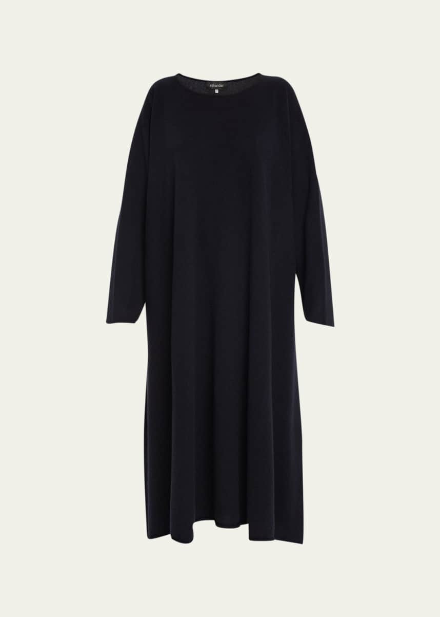 Eskandar Side Panelled Aline Bateau Neck Dress