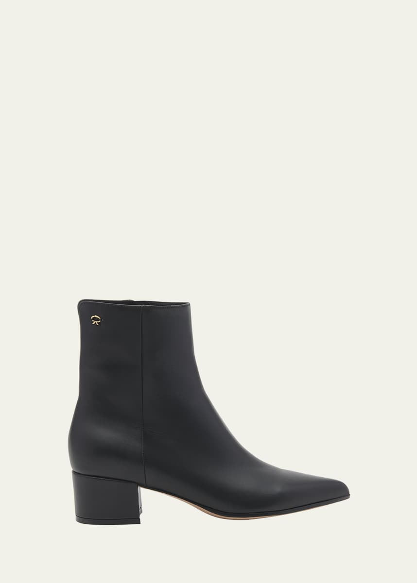 Gianvito Rossi Leather Zip Ankle Booties