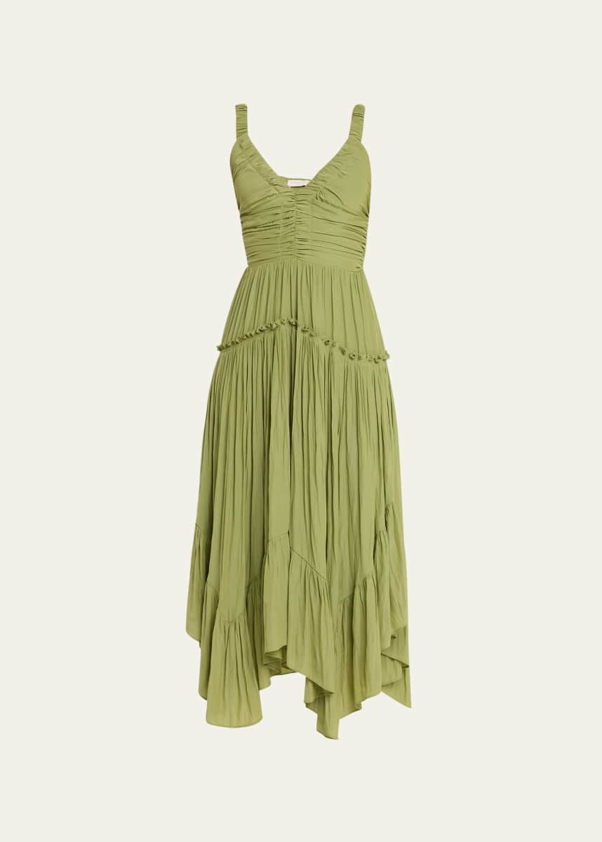 Ramy Brook Cleo Gathered Handkerchief Midi Dress