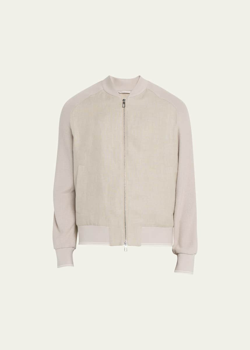 Loro Piana Men's Linen Bomber Jacket