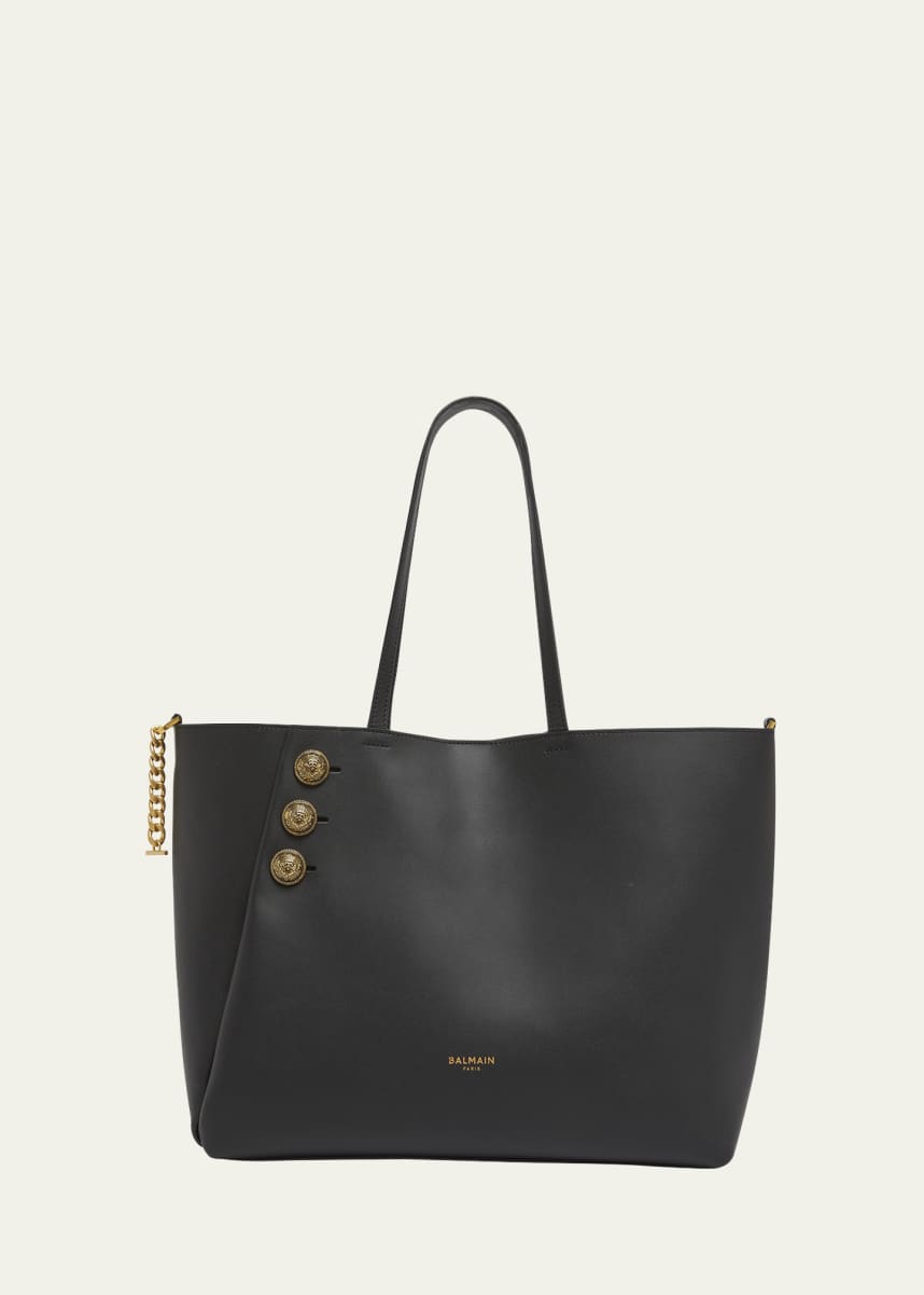 Balmain Embleme Shopper Tote Bag in Smooth Leather