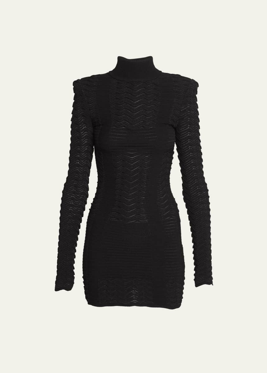 Balmain Chevron Body-Con Mini Dress