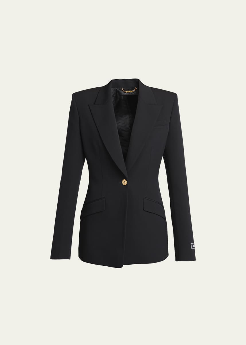Versace Wool Informal Blazer Jacket