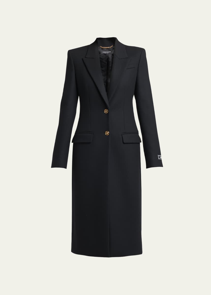 Versace Caban Cape Light-Felted Wool Peacoat