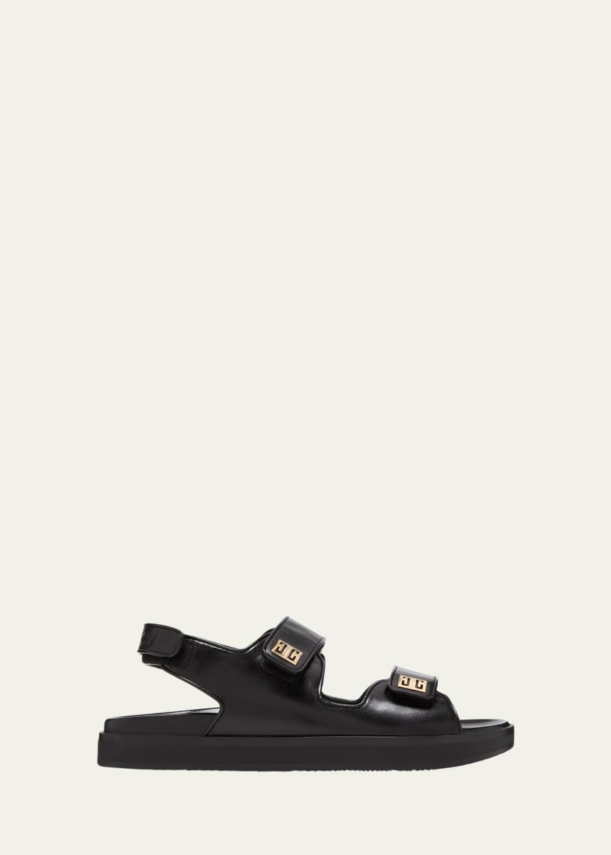 Givenchy 4G Leather Strap Flat Sandals