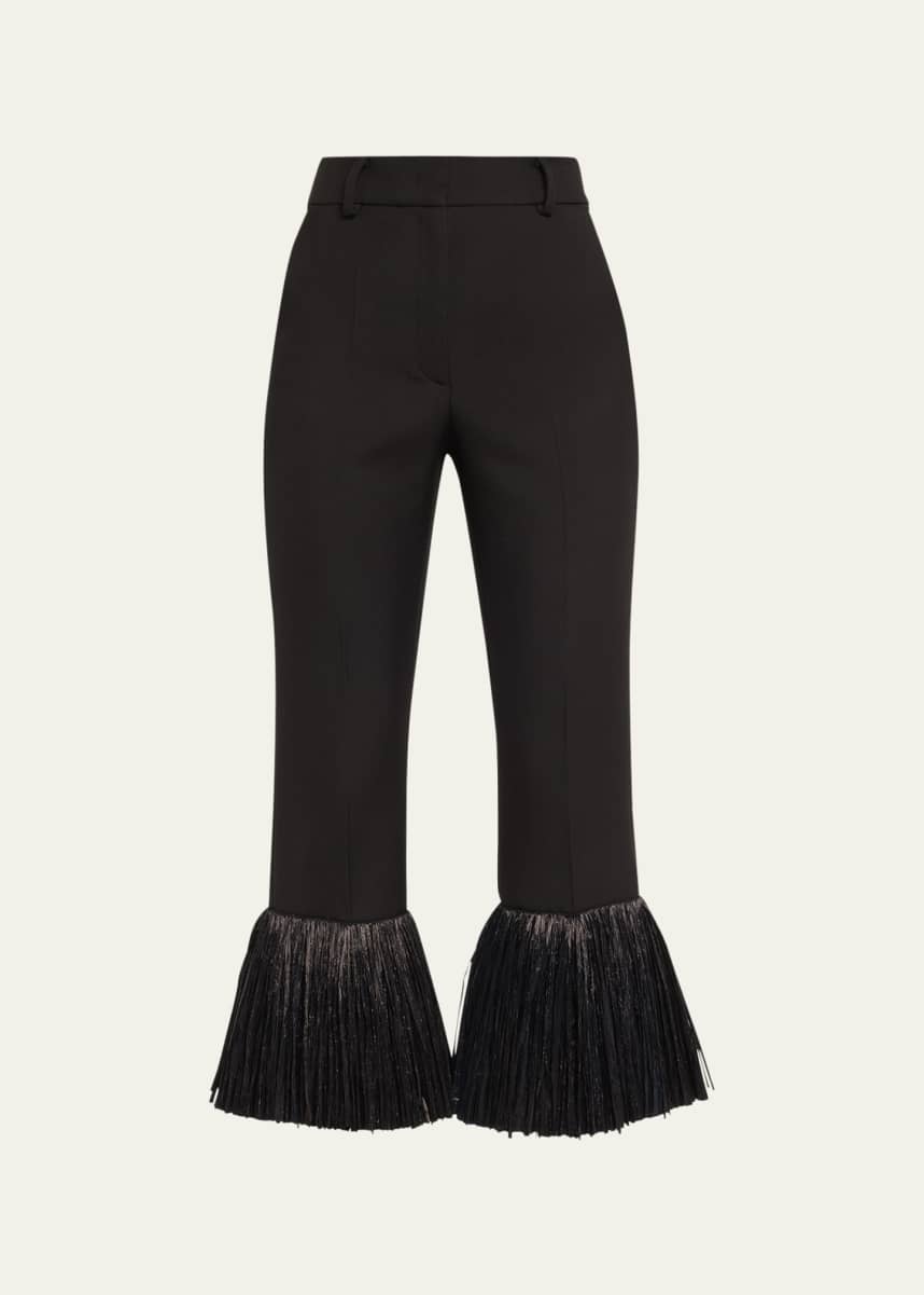 Wales Bonner Harmony fringed trousers - Black