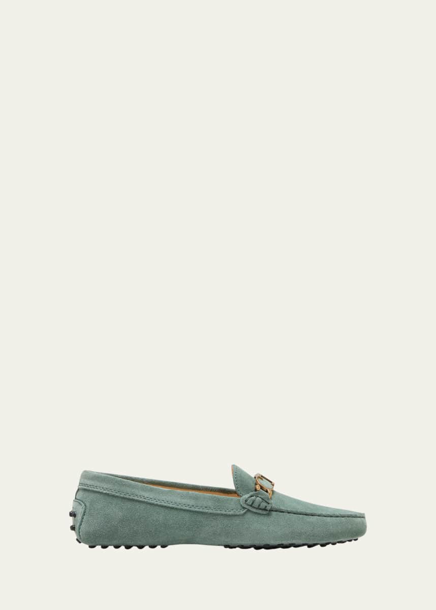 Tod's Gommini Suede Chain Driver Loafers