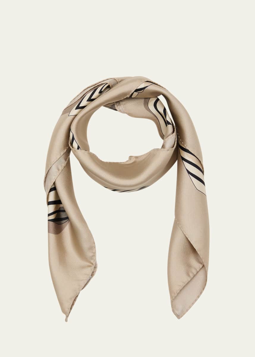 Toteme Knotted Monogram Silk Scarf