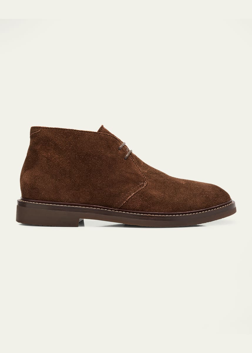 Brunello Cucinelli Men's Suede Flex Sole Chukka Boots
